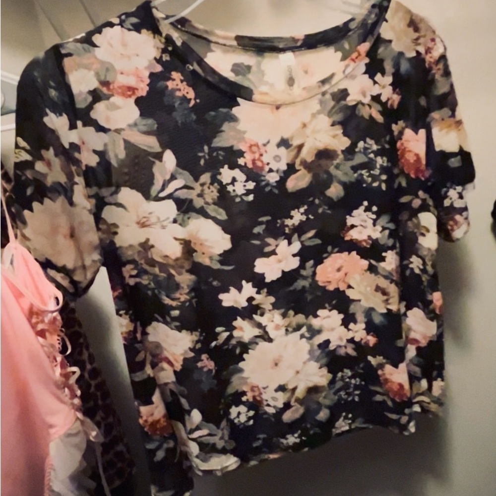 Floral Print Women's sheer Top